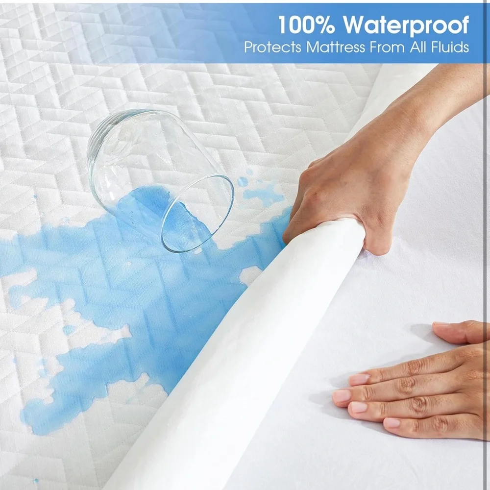 Waterproof Mattress Protector Queen Size Mattress Cover Mattress Pad 8”-21” OW - Picture 5 of 11